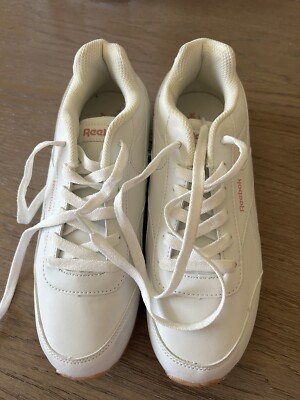 Reebok Classic Women's White Pink Faux Leather Lace Up Low Top