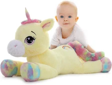 43" Big Giant Unicorn Stuffed Animal Plush Toy, Large Animal Plush Pillow Unicor