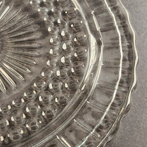 Round Sunflower Footed Cake Plate Stand Bubble Design Federal Glass 11.5" Across - Picture 14 of 15