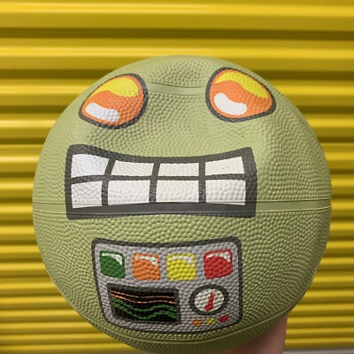 Robot Basketball Ball Rubber Street Light Green Tech Computer Geek Techno Nerd