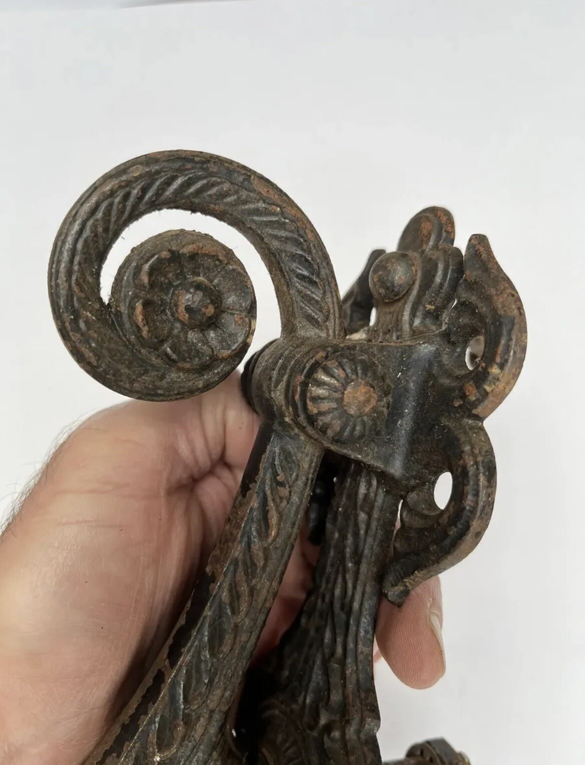 8" ANTIQUE 1882 VICTORIAN A. KENRICK & SONS No 421 SCROLLED DOORKNOCKER