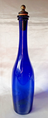 Wilhelm IV. / E.Victorian Bristol blau Glas Wein/Spirituosen Flasche Dekanter um 1830/40