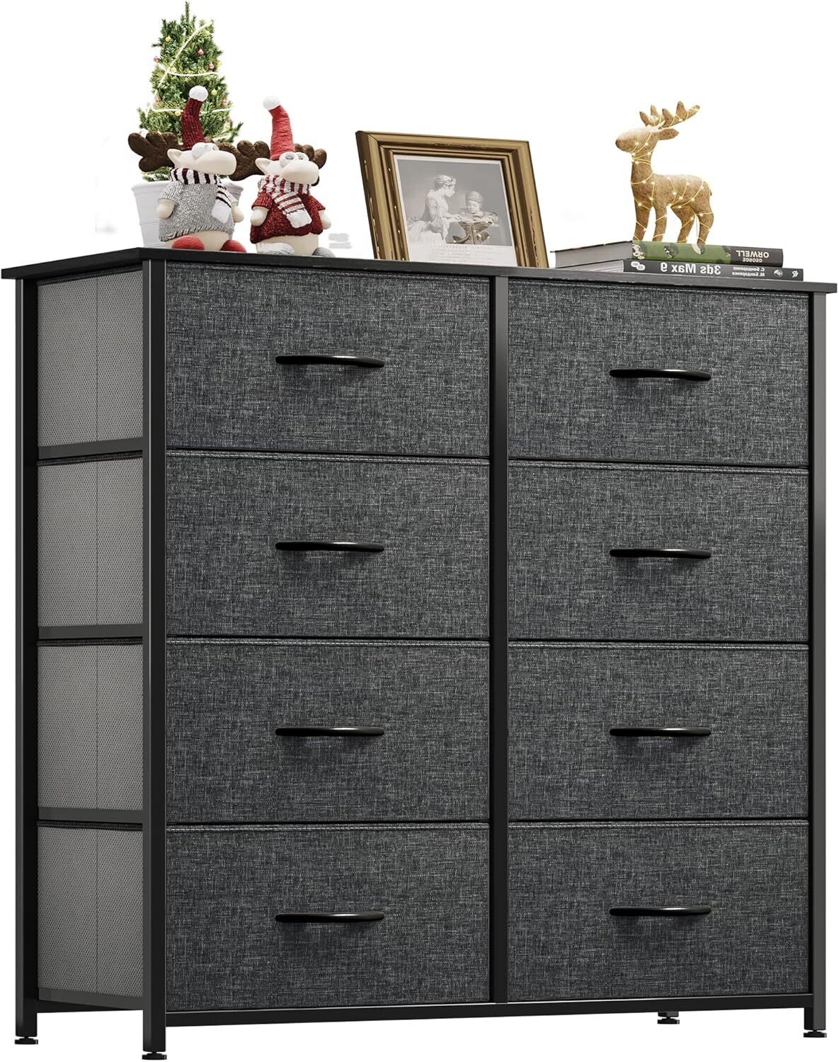 YITAHOME Chest of Drawers with 4 Drawers,Bedroom Drawers, Fabric Dresser with Wood Top,Drawer storage unit for for Bedroom, Living room, Kids room,Dark Grey 19 YITAHOME Chest of Drawers with 8 Drawers,Bedroom Drawers, Fabric Dresser with W