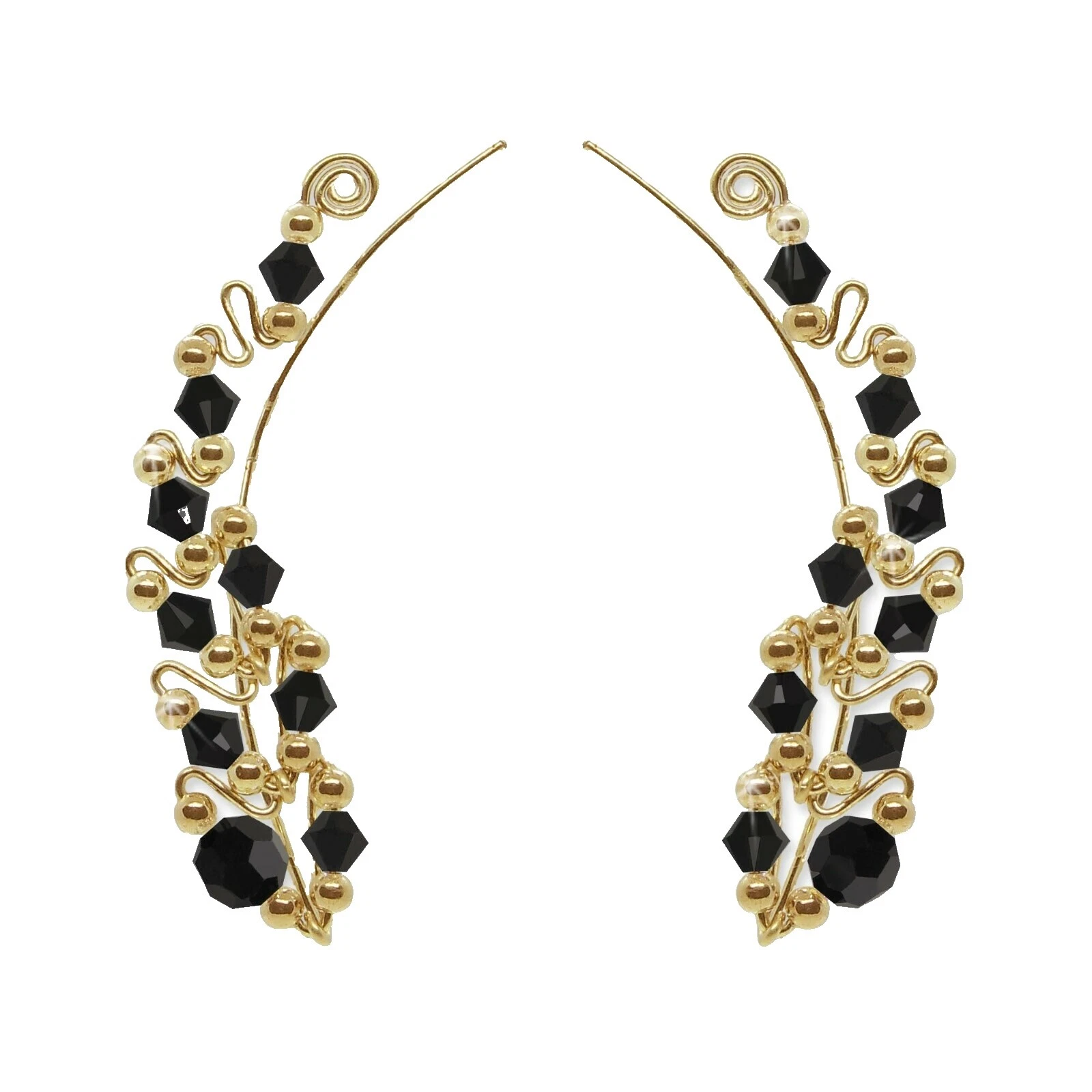 Crystal Climber Black Fashion Earrings