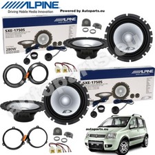 Kit 8 Casse Altoparlanti Alpine Ant+Post per Fiat Panda dal 2003 + Griglie TW