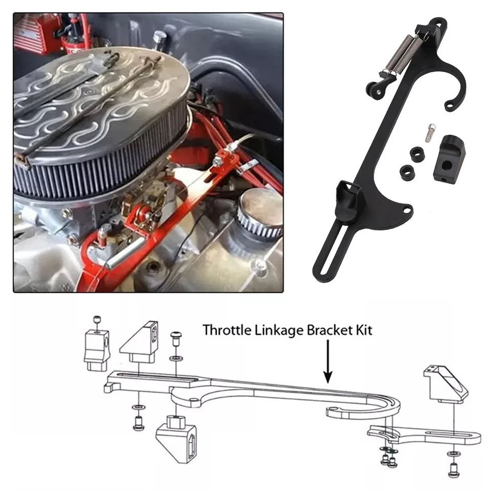 Billet Aluminium Throttle Cable Bracket & Return Spring Fit For Holley 4150 4160 - image 3 of 4