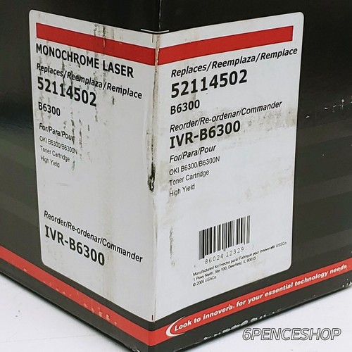 IVRNB6300 Remanufactured 17000-Pg. Toner for Oki 52114502 - Black B6300 - Picture 1 of 3