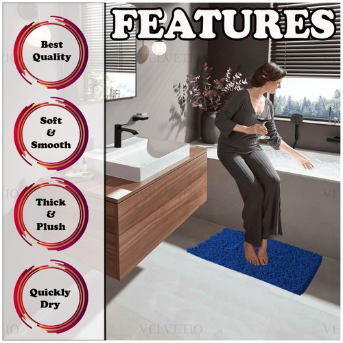MEMORY LOOP BATH MAT SET PEDESTAL NON SLIP SUPER SOFT TOILET BATHROOM RUG 2PC - Picture 127 of 341