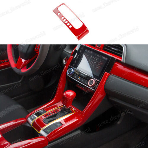 Red Interior Gear Shift Box Strip Cover Trim For Honda Civic 10th Gen 2016-2021 - Picture 17 of 48