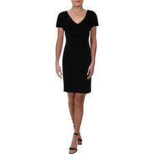 Lauren Ralph Lauren Womens Tama Flutter Sleeves Knee-Length Cocktail Dress