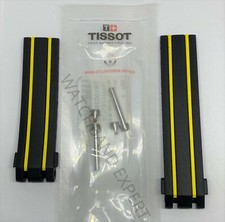 Original Tissot T-Race T092417A / T092427A Black Yellow Rubber Watch Band Strap