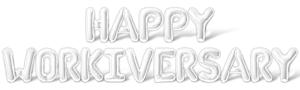 HAPPY WORKIVERSARY Letter Balloon Banner - Work Anniversary Party ...