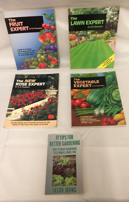 5xGardening Expert Books-Vegetable, Rose, Lawn, Fruit, Tips for Better Gardening