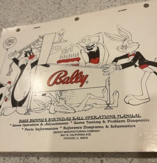 Bally Bugs Bunny's Birthday Ball Pinball Machine Manual Schematics ORIGINAL