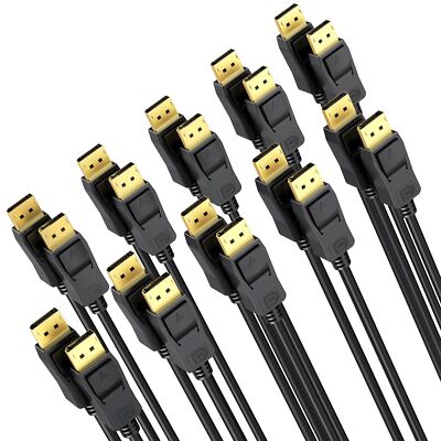 Displayport To Displayport Cable 6 Feet 10pack 4k Display Port Cable gold Plate