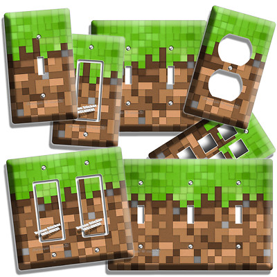 VIDEO GAME BLOCK PIXELS LIGHT SWITCH OUTLET WALL PLATE VIDEO GAME ROOM ART DECOR