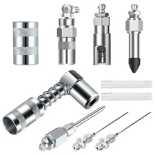 8pcs Grease Needle Tip Accessory Set,Injector Nozzle Dispenser 90 Degree Coupler