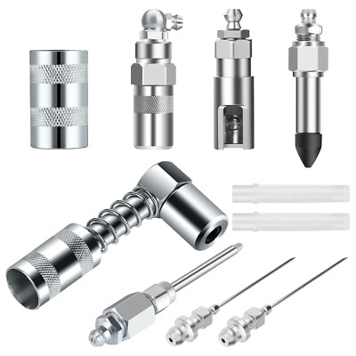 8pcs Grease Needle Tip Accessory Set,Injector Nozzle Dispenser 90 Degree Coupler