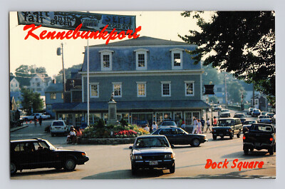 Postcard Maine Kennebunkport ME Dock Square Downtown 1980s Unposted Chrome