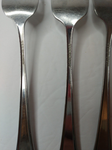 9 piece Oneida SSS MAESTRO-ST LEDGER Salad Forks Spoons Glossy Stainless - Picture 5 of 7