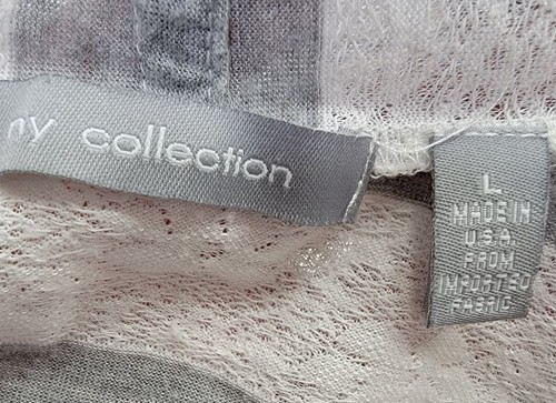 NY Collection Womens Cardigan Shirt Top Blouse Size L Large Gray White Striped - Picture 2 of 12