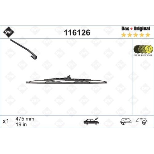 SWF Original DAS ORIGINAL SINGLE 116125 Tergicristalli 450 mm