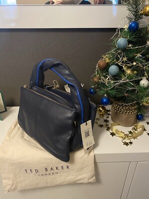 Tasche TADE Baker London/dunkel-blau/Echtleder