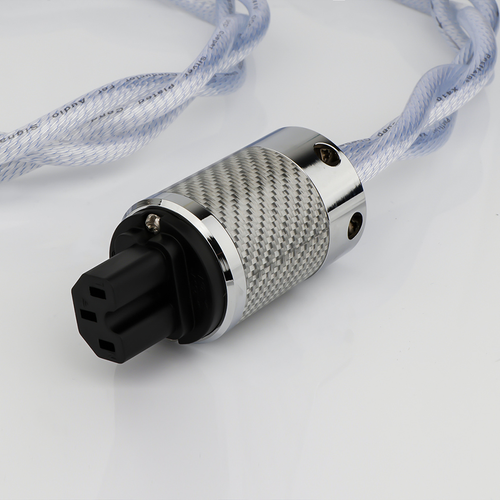 Cavo di Alimentazione HiFi 8N OCC Placcato Argento Cavo di Alimentazione Schuko EU con Spina in Fibra di Carbonio - Foto 6 di 12