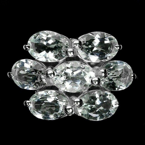 Anillo de Plata Aguamarina Genuino Sólido Esterlina Natural Gemas Extraídas Talla M EE. UU. 6,25 - Imagen 11 de 24