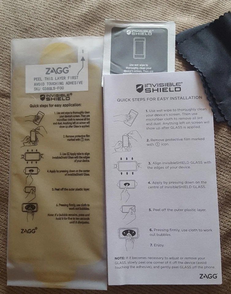 Protector de pantalla Zagg InvisibleShield Glass para Samsung Galaxy S6 - HD Clarity Foto 2 de 4