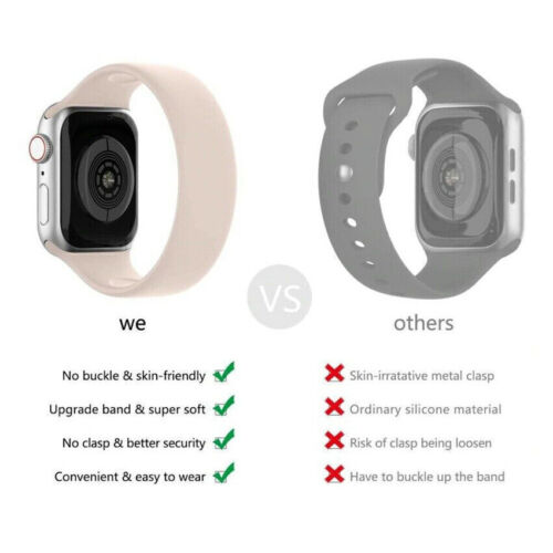 Paquete de 3 correas de silicona de bucle individual para Apple Watch iWatch Series 6 5 4 3 SE - Imagen 3 de 21