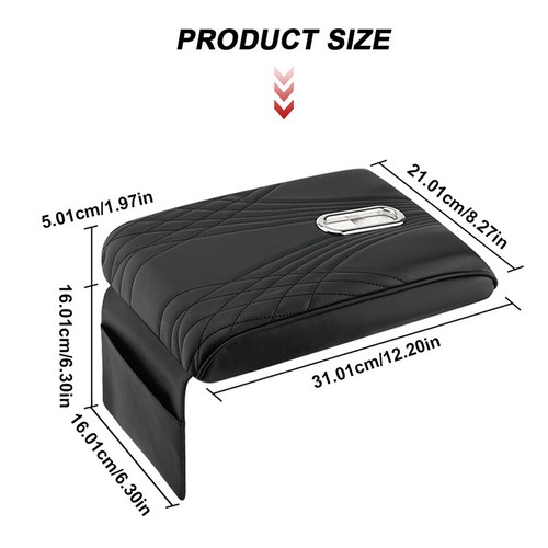 SEAMETAL Car Armrest Cushion Leather Auto Center Console Pad Protector Cover - Picture 2 of 8