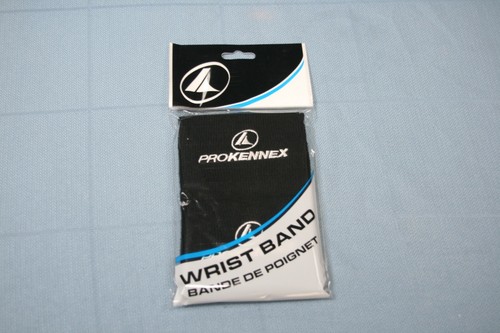 PROKENNEX RACQUETBALL WRISTBAND Black with Silver , ONE PAIR