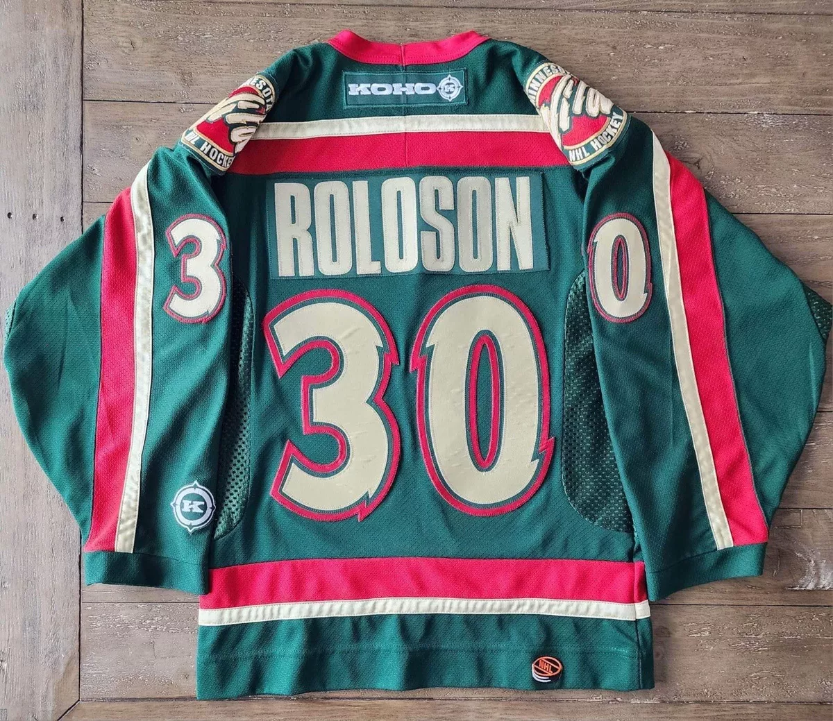 Vintage Koho Minnesota Wild Dwayne Roloson 30 Official NHL Home Jersey Adult Sm