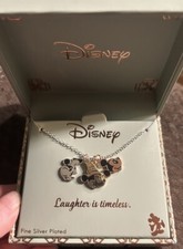 Disney Fine Silver Plated Mickey Laughter Is Timeless Necklace