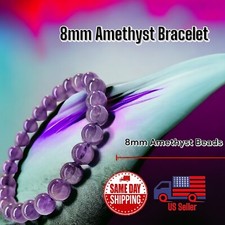 Amethyst A 8mm 7.5 Crystal Healing Beaded Bracelet