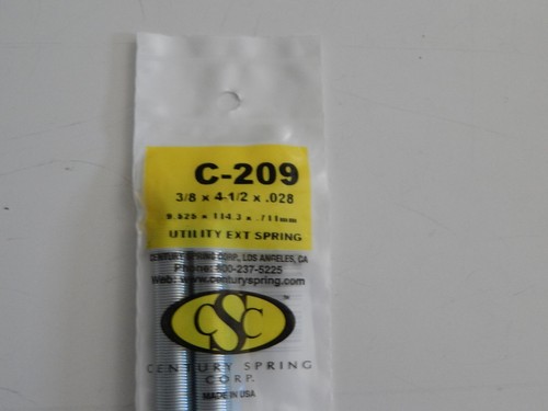 Paquete de 2 resortes de extensión utilitarios Century Spring C-209 de 3/8 pulgadas x 4-1/2 pulgadas - Imagen 2 de 3
