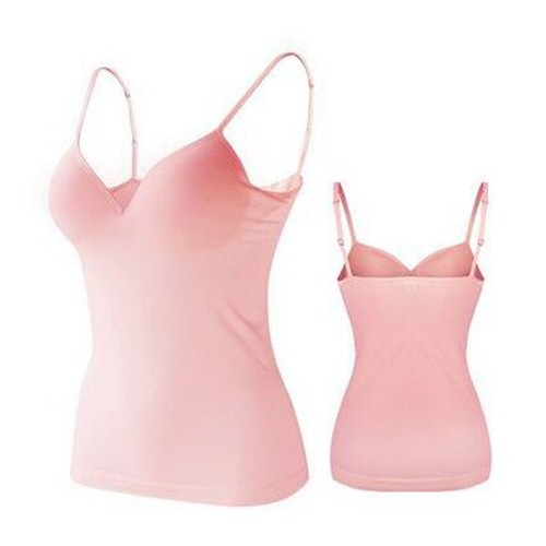 Women Camisole with Built in Shelf Bra Adjustable Spaghetti Strap Vest Tank Top - Picture 10 of 18