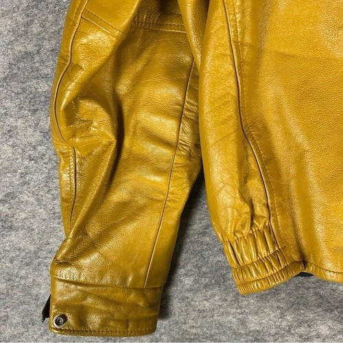 Vintage 1992 Men's Leather Varsity Jacket Waterloo Engineering Gold Size 48 XL - Picture 10 of 11