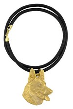 German Shepherd - Dog Collar, Gold-Plated Pendant For Dog Lovers, Unique