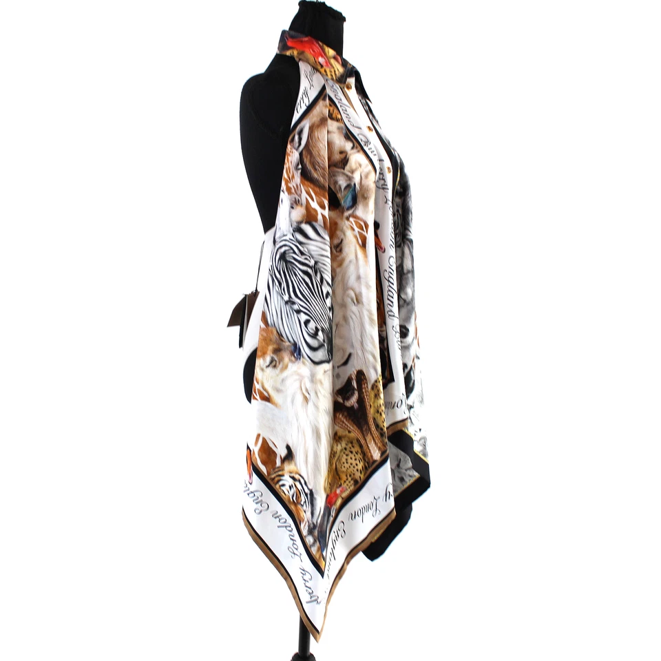 Body Burberry Gris Melange Seda Estampado Animalia XS NUEVO Top Satinado Sin Mangas Foto 2 de 4