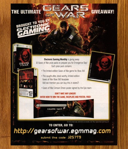 Gears of War Ultimate Give Away - Video Game Print Ad / Poster Promo