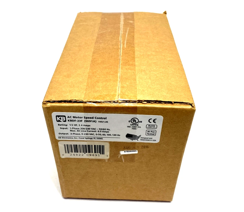 KB Electronics KBDF-23F Digital Inverter AC Drive 3PH 230VAC 0.5HP 2.4A - Image 3 of 4