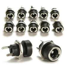 10Pcs 5.5x2.1mm 12 V DC Power Supply Jack Socket Female Panel Mount Connector@