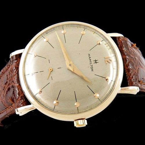 Vintage Men's 14k Solid Gold Hamilton Bradford B 22 Jewel Grade 770