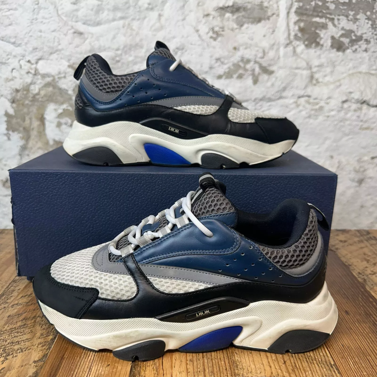 Baskets Dior B22 bleu noir blanc taille 7 (40)
