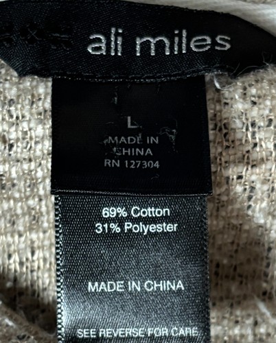 Ali Miles Sweater Size Large Cowl Neck Tan Artsy Neutral Minimalist Long Sleeve - Picture 7 of 10