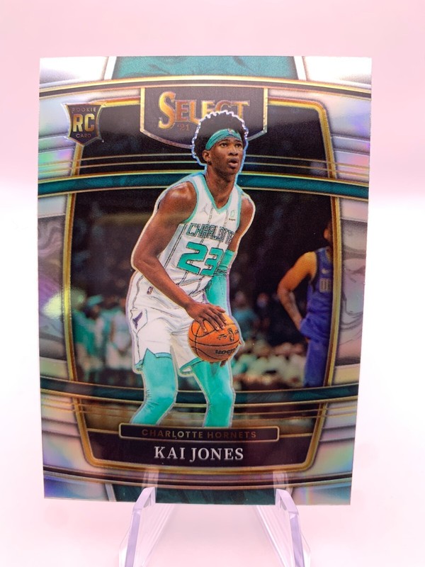 2021-22 Panini Select Basketball Hornets Kai Jones Concourse Rookie Silver Prizm