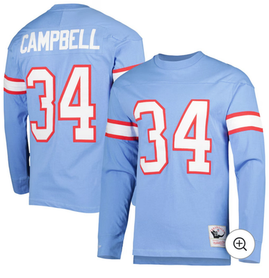 #ad #ad Mitchell and Ness Earl Cambell Long Sleeve Jersey Sz M $85.00