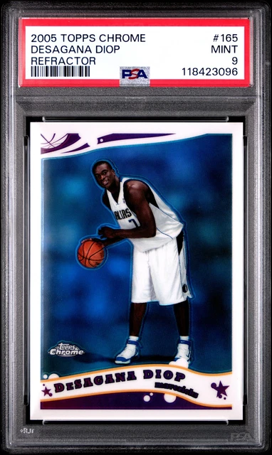 2005 TOPPS CHROME REFRACTOR #165 DESAGANA DIOP 632/999 PSA 9